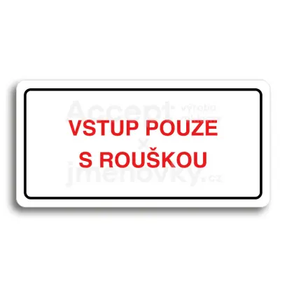 Piktogram "VSTUP POUZE S ROUKOU" - bl tabulka - barevn tisk