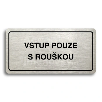 Piktogram "VSTUP POUZE S ROUKOU" - stbrn tabulka - ern tisk