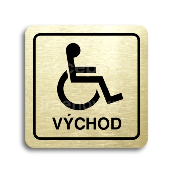 Piktogram "vchod pro invalidy" - zlat tabulka - ern tisk