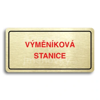 Piktogram "VMNKOV STANICE" - zlat tabulka - barevn tisk