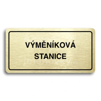 Piktogram "VMNKOV STANICE" - zlat tabulka - ern tisk