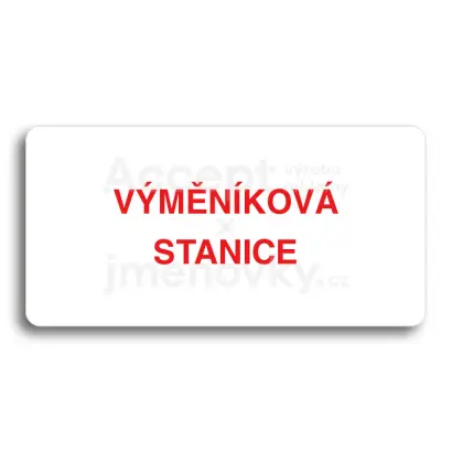 Piktogram "VMNKOV STANICE" - bl tabulka - barevn tisk bez rmeku