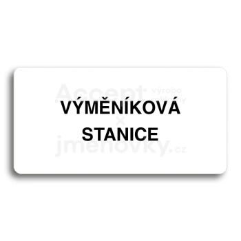 Piktogram "VMNKOV STANICE" - bl tabulka - ern tisk bez rmeku