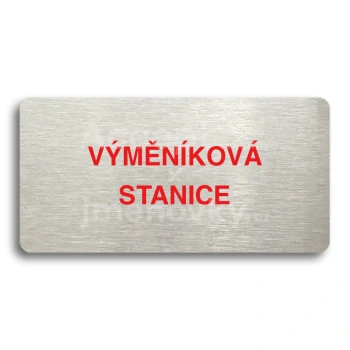 Piktogram "VMNKOV STANICE" - stbrn tabulka - barevn tisk bez rmeku