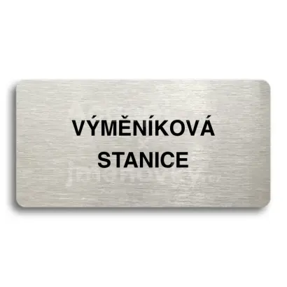 Piktogram "VMNKOV STANICE" - stbrn tabulka - ern tisk bez rmeku