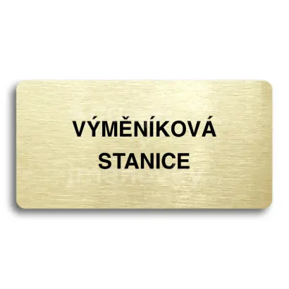 Piktogram "VMNKOV STANICE" - zlat tabulka - ern tisk bez rmeku