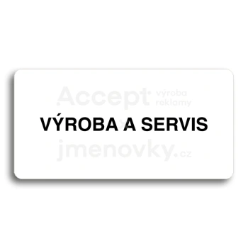 Piktogram "VROBA A SERVIS" - bl tabulka - ern tisk bez rmeku