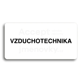 Piktogram "VZDUCHOTECHNIKA" - bl tabulka - ern tisk bez rmeku