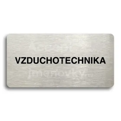 Piktogram "VZDUCHOTECHNIKA" - stbrn tabulka - ern tisk bez rmeku