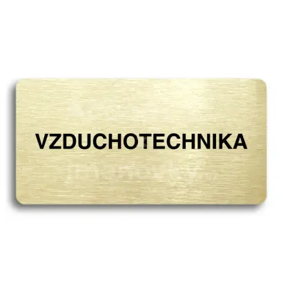 Piktogram "VZDUCHOTECHNIKA" - zlat tabulka - ern tisk bez rmeku