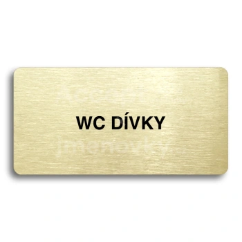 Piktogram "WC DVKY" - zlat tabulka - ern tisk bez rmeku