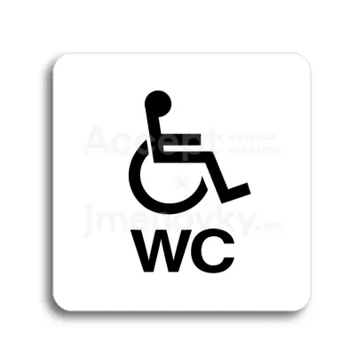 Piktogram "WC invalid" - bl tabulka - ern tisk bez rmeku