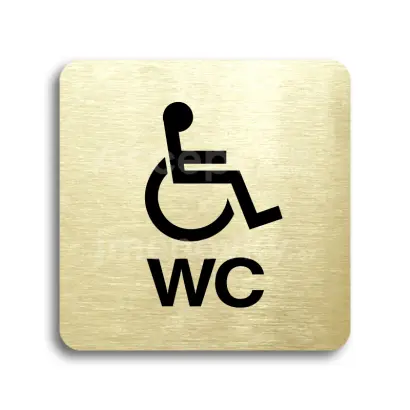 Piktogram "WC invalid" - zlat tabulka - ern tisk bez rmeku