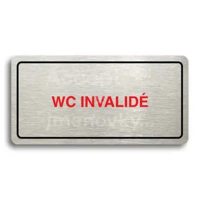 Piktogram "WC INVALID" - stbrn tabulka - barevn tisk