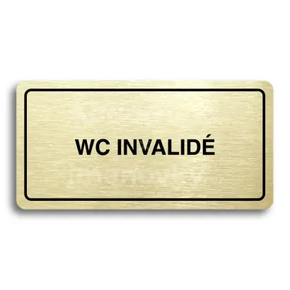 Piktogram "WC INVALID" - zlat tabulka - ern tisk