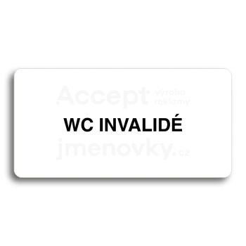 Piktogram "WC INVALID" - bl tabulka - ern tisk bez rmeku