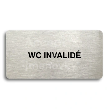 Piktogram "WC INVALID" - stbrn tabulka - ern tisk bez rmeku