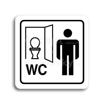 Piktogram "WC mui kabinka" - bl tabulka - ern tisk