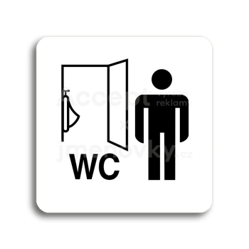 Piktogram "WC mui pisor" - bl tabulka - ern tisk bez rmeku