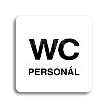 Piktogram "WC personl" - bl tabulka - ern tisk bez rmeku