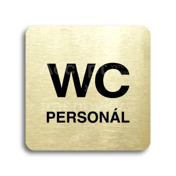 Piktogram "WC personl" - zlat tabulka - ern tisk bez rmeku