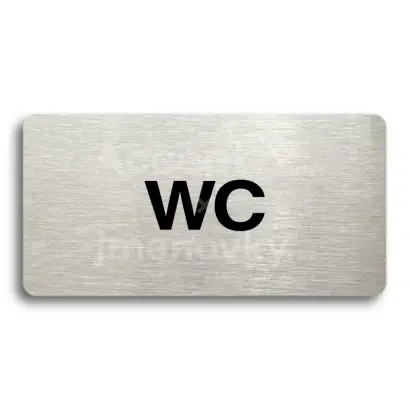 Piktogram "WC" - stbrn tabulka - ern tisk bez rmeku