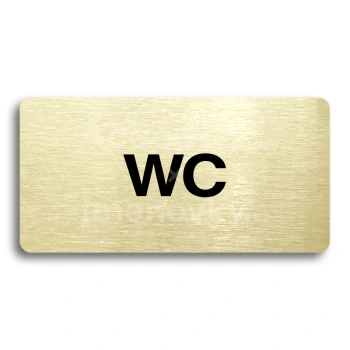 Piktogram "WC" - zlat tabulka - ern tisk bez rmeku