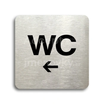 Piktogram "WC vlevo" - stbrn tabulka - ern tisk bez rmeku