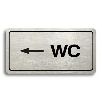 Piktogram "WC VLEVO" - stbrn tabulka - ern tisk