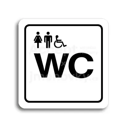 Piktogram "WC eny, mui, invalid" - bl tabulka - ern tisk