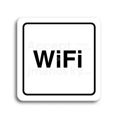 Piktogram "WiFi" - bl tabulka - ern tisk