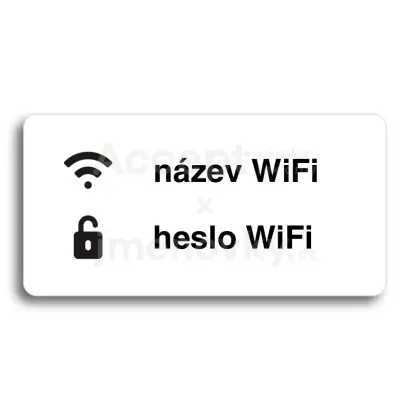 Piktogram "WiFi" - bl tabulka - ern tisk bez rmeku