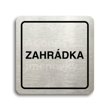 Piktogram "zahrdka" - stbrn tabulka - ern tisk