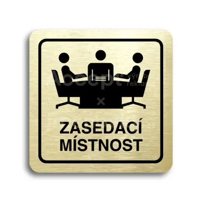 Piktogram "zasedac mstnost" - zlat tabulka - ern tisk