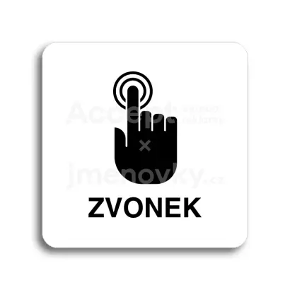 Piktogram "zvonek" - bl tabulka - ern tisk bez rmeku